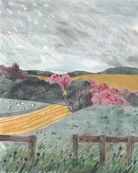 Sheep Landscape Original (10x8)