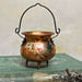 Image of Small hammered floral vintage copper cauldron: Swiss. Rare