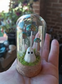 Ghost Terrarium with Green Shrooms