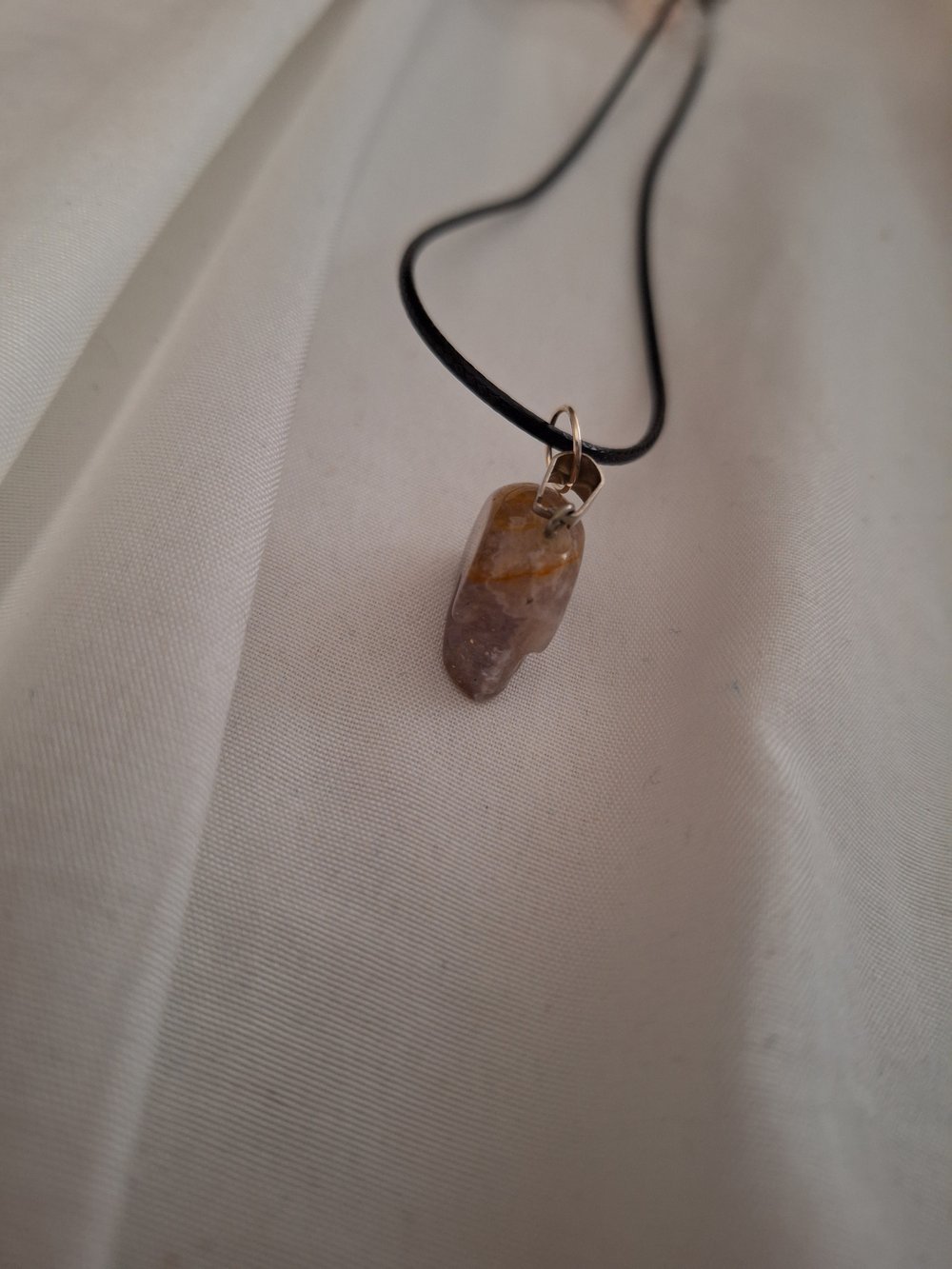 Agate/quartz Skull Necklace