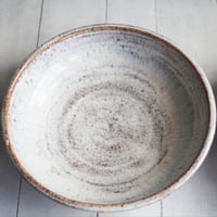 Image 2 of Handcrafted Set of 4 Rustic Shallow Bowls in Toasted Marshmallow Glaze, Made in USA