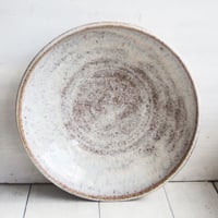 Image 4 of Handcrafted Set of 4 Rustic Shallow Bowls in Toasted Marshmallow Glaze, Made in USA