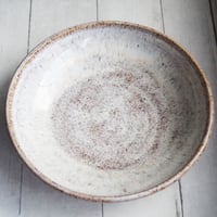Image 7 of Handcrafted Set of 4 Rustic Shallow Bowls in Toasted Marshmallow Glaze, Made in USA