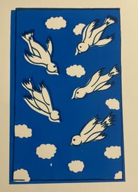 Blue Birds Screenprint, 2024