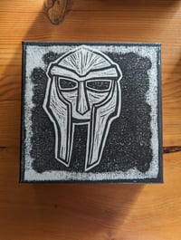 Image 1 of DOOM block print on canvas