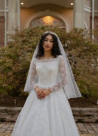 Image 2 of 1950s Lace Flower Gown