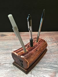 Image 1 of Wooden Pen or Penicl Holder, Maple and Walnut, Office Desk Essential