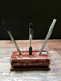 Image 2 of Wooden Pen or Penicl Holder, Maple and Walnut, Office Desk Essential