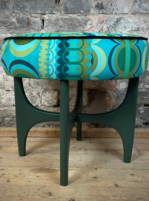 Image of NEW Disc'O' Green Velvet G-Plan stool.