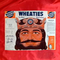 Image 1 of King Lionheart - Wheaties Cereal mask (1940s-50s) - backside