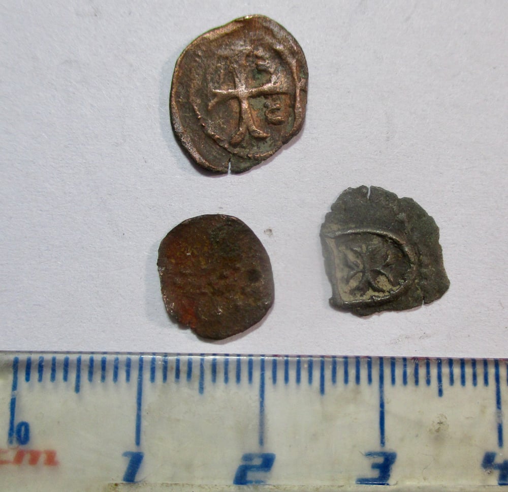 Shipwreck Sale: Group of 3 Coins Discovered Buried Deeply in Soil (Lot 1 of 2)