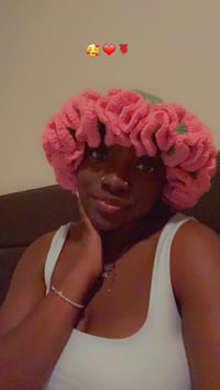 Image 3 of Horizontal Stripped Ruffle Hat