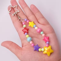 Image 1 of Colorful Rainbow Smiley Star Keychain