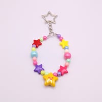 Image 3 of Colorful Rainbow Smiley Star Keychain