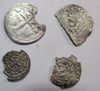  Four Silver Small Coins Found Buried Deep in Soil (Lot 1 of 2)