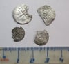  Four Silver Small Coins Found Buried Deep in Soil (Lot 1 of 2)