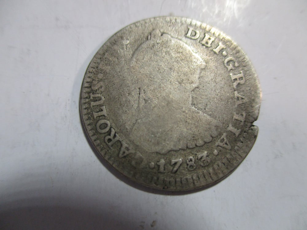 1787 Spanish 1 Real Silver Coin, Metal Detector Find