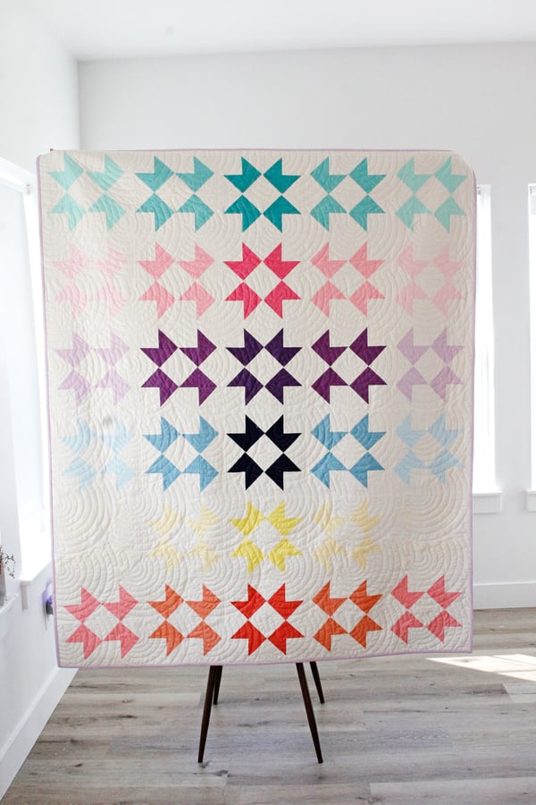 Image of the OMBRE RIBBON STAR quilt pattern PDF