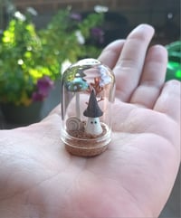 Image 1 of Tiny Ghost With Witch Hat Terrarium 