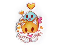 Image 1 of  CHAOGANG Tails & Neutral Chao Sticker