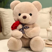 Teddy Bear Plush Stuffed Animal Valentines Day Teddy Bear with Rose,Cute Sweet Bear.