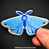 Image 2 of "Evil Eye Moth" Die-cut Vinyl Sticker 