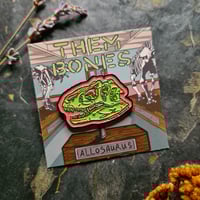 Image 1 of Allosaurus Skull Soft Enamel Pin - 1.5" Double Rubber Pinback