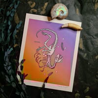 Image 1 of Gorgosaurus Fossil Dinosaur Skeleton Fine Art Print - 8"x10"