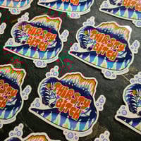 Image 1 of Thirsty Bitch - Spinosaurus dinosaur die-cut vinyl sticker - water bottle sticker