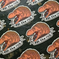 Image 1 of Eat The Rich - Tyrannosaurus Die-Cut Clear Vinyl Sticker