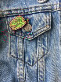 Image 3 of Allosaurus Skull Soft Enamel Pin - 1.5" Double Rubber Pinback