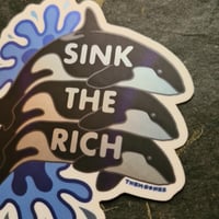 Image 2 of Sink The Rich - Orca / Killer Whales - Holographic Die-Cut Vinyl Sticker