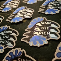 Image 1 of Sink The Rich - Orca / Killer Whales - Holographic Die-Cut Vinyl Sticker