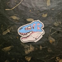 Image 2 of Trans-osaurus rex Pride Sticker - Tyrannosaurus rex Skull Die-Cut Vinyl Sticker - LGBTQIA+
