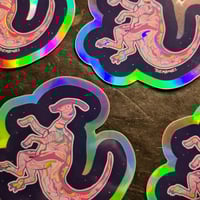 Image 1 of Holographic Parasaurolophus - Large Die-Cut Vinyl Sticker