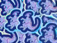 Image 3 of Holographic Parasaurolophus - Large Die-Cut Vinyl Sticker