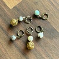 Image 2 of Vintage Gold and Jade Stitch Markers
