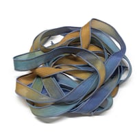 Image 4 of 1PC. FOOLS GOLD  42" hand dyed wrist wrap bracelet silk ribbon by COLOR KISSED SILK