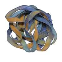 Image 8 of 1PC. FOOLS GOLD  42" hand dyed wrist wrap bracelet silk ribbon by COLOR KISSED SILK
