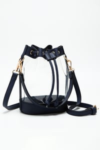 Clear Crossbody Bucket Bag - Navy
