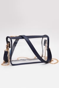 Clear Rectangle Crossbody Bag - Navy
