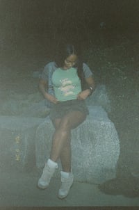 Image 4 of TwoTwentyTwo Airbrush Baby Tee - Green/Charcoal 