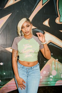 Image 5 of TwoTwentyTwo Airbrush Baby Tee - Green/Charcoal 