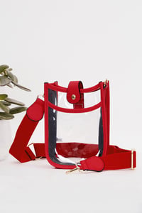Clear Stadium Crossbody Mini Bag -Red