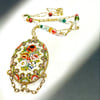 Antique micro mosiac Italian pendant necklace