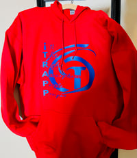 Red Hoodie with Blue iTRAPP