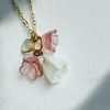 Vintage handblown 1940s murano glass and moonstone pendant necklace