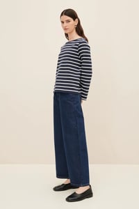 Image 1 of kowtow Breton top navy white stripe