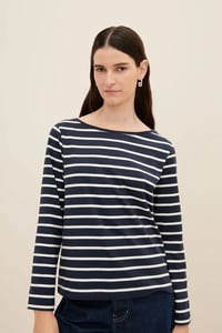 Image 3 of kowtow Breton top navy white stripe