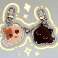 Cat & Dog | 2-Inch Heart Magnet Charm Keychain Couple
